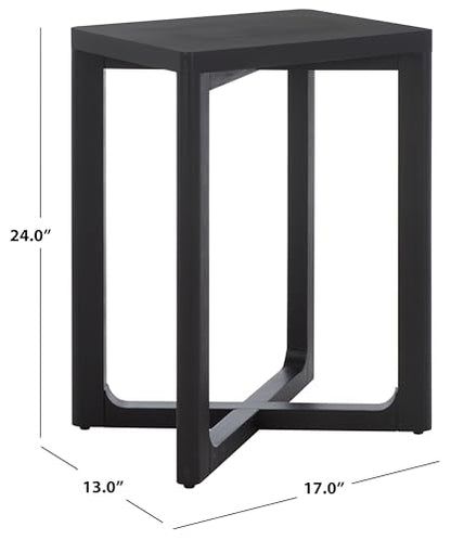 SAFAVIEH Home Collection - Akai Accent Table, Black Side Table with Cross Base, Fully Assembled (ACC2400B) - color: Black