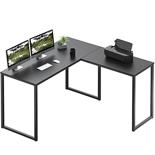 SHW Mission 48 x 48 Inches L-Shape Home Office Computer Desk, Black - color: Black, size: 48-Inch L-Shaped