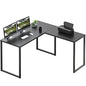 SHW Mission 48 x 48 Inches L-Shape Home Office Computer Desk, Black - color: Black, size: 48-Inch L-Shaped