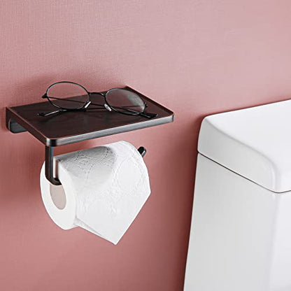 RANDOM Oil Rubbed Bronze Toilet Paper Holder with Phone Shelf Wall Mounted Toilet Tissue Holder Solid Metal Toilet Paper Roll Holder.RD93008-ORB - color: B-oil Rubbed Bronze