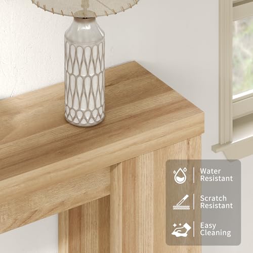 FUSOU 70.9'' Long Console Table, Sofa Table Behind The Couch, Farmhouse Entryway Table for Entryway, Living Room, Foyer, Hallway - color: Oak