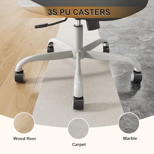 Office Chair, Ergonomic Desk Chairs 330LBS Capacity High Back Mesh Computer Chair with Flip-up Armrests, Comfy Work Chair with Adjustable Lumbar Support - color: Grey Black
