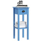 HOMCOM Narrow End Table with Drawer and Bottom Shelf Set of 1 Light Blue | Tall Telephone Table, Skinny Modern Design, for Small Spaces, Living Room - color: Light Blue