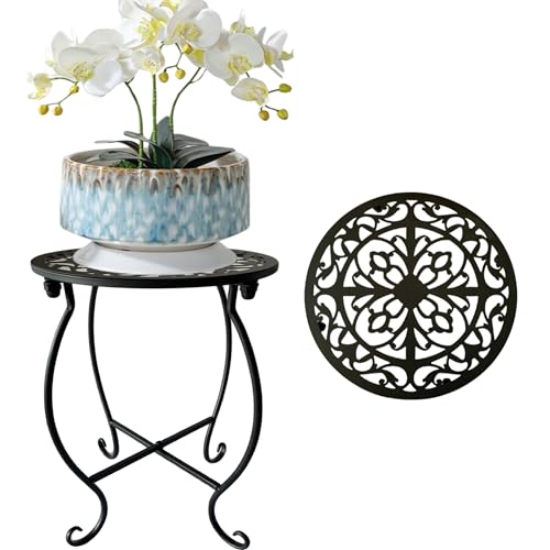 Plant Stand Indoor Outdoor, 15" Tall Flower Pot Stand, Round Metal Corner Plant Stand for Flower Pot, Rustproof Flower Plant Rack Holder for Home, Garden, Patio, Plant Lovers 1 Count - size: 10-inch 1 Pack
