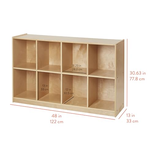 Back2School Express 8-Compartment Mobile Storage Cabinet, Backpack Cubbies, Natural