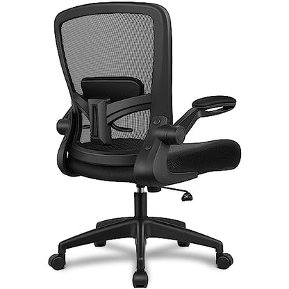 FelixKing Office Chair, Ergonomic Desk Chair Breathable Mesh Chairs Adjustable High Back Lumbar Support Flip-up Armrests, Executive Rolling Swivel Comfy Computer Chairs Home Office Black - color: Black