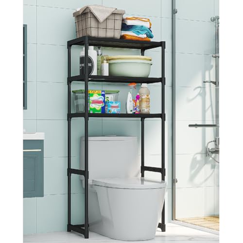 CuisinSmart 3-Tier Over The Toilet Rack, Metal Bathroom Shelves, Over The Toilet Storage, Freestanding Above Toilet Shelf for Bathroom, Laundry, Balcony, Space Saver, White - color: White