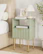 Nightstand,Modern Bedside Table with Gold Frame,Night Stand,Bedside Furniture, Modern Side Table with Drawer and Shelf for Bedroom,Living Room (Green) - color: Green
