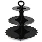 Black Cupcake Stand, 3-Tier Cardboard Dessert Display Tower, Perfect Size for Small Parties Birthday Wedding Baby Shower, Easy Assembly (1-Pack) ﻿ - color: Black 1 Pack