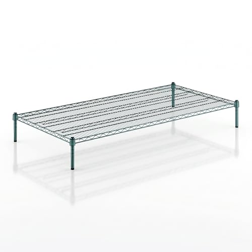 30" x 60" x 8" Green Epoxy Wire Storage Shelf, Dunnage Rack, Commercial 1 Tier Small Shelf - color: Green, size: 30"D x 60"W x 8"H
