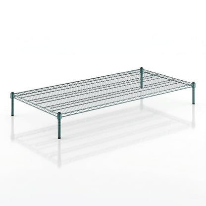 30" x 60" x 8" Green Epoxy Wire Storage Shelf, Dunnage Rack, Commercial 1 Tier Small Shelf - color: Green, size: 30"D x 60"W x 8"H