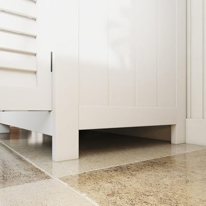 Bathroom Sink Cabinet with 2 Doors Under Sink Storage Cabinet Wooden Freestanding U Shape Fit for Pedestal with Enclosed Storage and Elevated Legs for Bathroom (White)