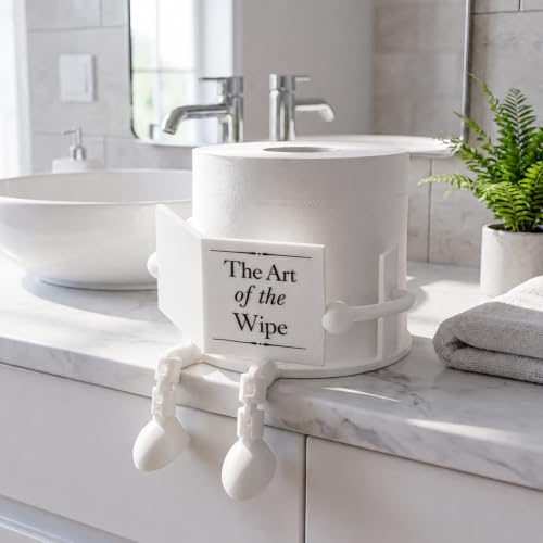 Funny Toilet Paper Holder Stand, Reading Man Toilet Paper Storage for Bathroom Decor, Creative Unique Bathroom Decorating Ideas & Fun Home Decor (White,the Art of the Wipe) - color: White, style: the Art of the Wipe