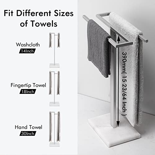 KES Hand Towel Rack Stand, Countertop Towel Rack Free Standing S-Shape Hand Towel Holder with Marble Base for Bathroom SUS304 Stainless Steel Polished Finished, BTH223 - color: Polished Finished