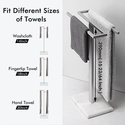 KES Hand Towel Rack Stand, Countertop Towel Rack Free Standing S-Shape Hand Towel Holder with Marble Base for Bathroom SUS304 Stainless Steel Polished Finished, BTH223 - color: Polished Finished