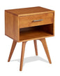 Mid Century Modern One Drawer Nightstand/Constructed of Solid Wood/Castanho Finish - color: Castanho