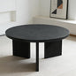 35" Wooden Round Coffee Table, Black | Smooth Thick Coffee Table, Low Circle Center Table with X Shaped Stable Legs, Accent Tea Table for Living Room, Office - color: Black, style: Coffee Table