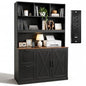 NORTHSKY 72'' Tall Bookshelf with Power Outlet, 2 Drawer File Cabinet for A4 Hanging Files, 3-Tier Open Shelves & Closed Storage Cabinets, Multifunctional Printer Stand - Black
