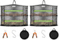 VIVOSUN 2-Layer Mesh Drying Rack Hanging Design with Green Zippers for Dehydrating, Indoor and Outdoor Pruning Shears Included (Pack of 2) - size: 2 Layer (Pack of 2), style: 1 Pack