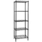SUNLPH 5-Tier Wire Shelving Adjustable Shelves Unit Metal Storage Rack for Laundry Bathroom Kitchen Pantry Closet Organization (Black, 16.6" L x 11.4" W x 49.1" H) - size: 16.6"L x 11.4"W x 49.1"H - Basket