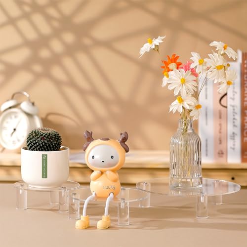 Lineshading 3 Pcs Round Acrylic Display Riser Clear Round Stands Clear Pedestal Riser Board for Cake Plant Dessert Jewelry Collectible Cupcake Figure Wedding Birthday Party Decor(5'', 6'', 8'') - size: 5'',6'',8'', style: Round