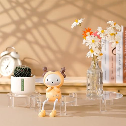 Lineshading 3 Pcs Round Acrylic Display Riser Clear Round Stands Clear Pedestal Riser Board for Cake Plant Dessert Jewelry Collectible Cupcake Figure Wedding Birthday Party Decor(5'', 6'', 8'') - size: 5'',6'',8'', style: Round