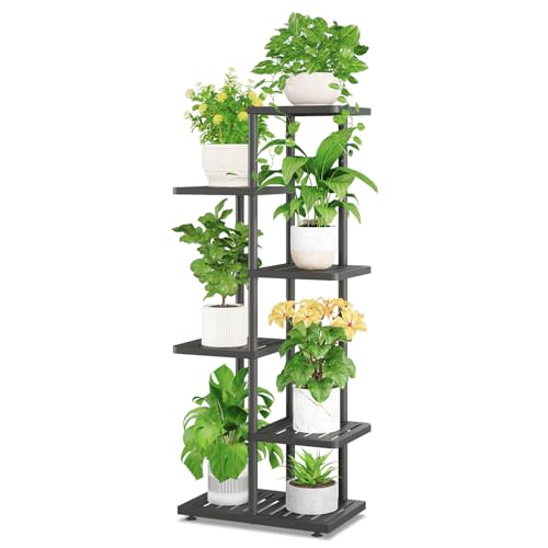iDavosic.ly Plant Stand Indoor Outdoor, 5-Tier Tall Metal Flower Shelf for Heavy-Duty Large Planters, Corner Orchid Display Rack for Living Room Balcony Patio Porch, Space Saving, Modern Black - color: Black, size: 5 Tier
