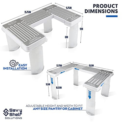 Savvy Shelf Adjustable Pantry & Can Storage Organizer - Kitchen Cabinet - Pantry Organization & Storage Can Organizer for Cupboard