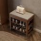 Small Shoe Bench with Storage, Wooden Shoe Storage Bench with Cushion&Hidden Drawer, 2-Tier Shoe Rack Bench for Entryway, Mudroom, Hallway - size: 23.6"W x 13.6"D x 21.3"H