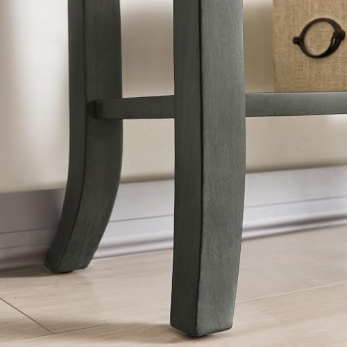 Topol Tray Edge Solid Wood Console Table with Drawer and Shelf, Smoke Gray Wash, Perfect for Entryways, Hallways, and Living Rooms – Leick Home, 10127-GR - color: Smoke Gray