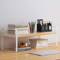 YGYQZ Desk Shelf Organizer for Top of Desk, 1-Tier Desktop Bookshelf, White & Wood - color: 1-tier White/Wood