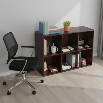 6 Cube Storage Organizer - Solid Wood Bookshelf 11.8" Deep Open Cubby Shelf,29.5" Height Kids Friendly Bookcase,44 lbs Per Shelf Capacity Floor Standing Shelves for Living Room,Bedroom,Kids Room - size: 6-Cube-Brown