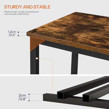 HOOBRO End Table with Charging Station, Narrow Side Table with 2 Drawer & USB Ports & Power Outlets, Nightstand for Small Spaces, for Living Room, Bedroom, Rustic Brown and Black BF541BZ01 - color: Rustic Brown + Black