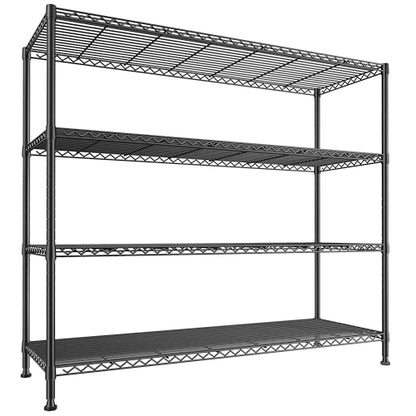 REIBII Storage Shelves 45.3''W Wire Shelving Unit 4 Tier Metal Shelves for Storage Rack Metal Shelving for Pantry Shelves Kitchen Steel Shelving, 45.3''W*63''H*17.7" D - size: 45.3"W×63"H×17.7"D