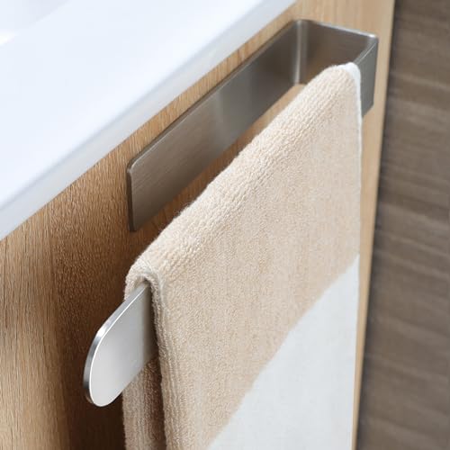 Taozun Towel Holder 11.8 Inch Brushed Hand Towel Rack Bathroom Towel Bar Adhesive Towel Ring Stainless Steel Hand Towel Hanger, Stick on Wall | Hand Towel Hanger, Self Adhesive, Stainless Steel, Brushed Finish, Silver, No Drilling, Sturdy, Space saving, S