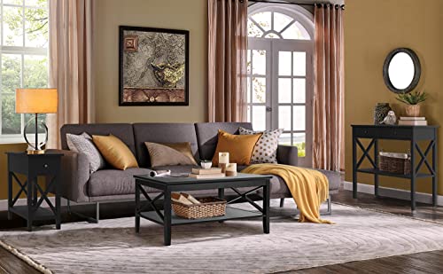 ChooChoo End Table, Flip Top Narrow End Table with Drawer | Narrow Side Table with Flip Top, Accent Small Side Table Nightstand for Living Room, Bedroom, and Small Spaces, Black - color: Black, size: 1 Pack, style: Without Power