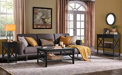 ChooChoo End Table, Flip Top Narrow End Table with Drawer | Narrow Side Table with Flip Top, Accent Small Side Table Nightstand for Living Room, Bedroom, and Small Spaces, Black - color: Black, size: 1 Pack, style: Without Power