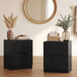 RoyalCraft Black Nightstand Set of 2, Night Stand with Drawers, Modern Bedside Table with Handless Design, Wood End Table for Bedroom, Hallway - color: Black, size: 2 Pieces