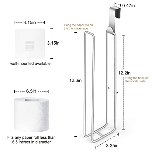 Bathroom Toilet Paper Roll Holder for 3 Roll Tissue, Brushed Nickel,Over The Tank Toilet Paper Holder,Self Adhesive Toilet Paper Holder Storage Wall Mount,Stainless Steel Toliet Paper Holder（1 Pcs） - color: A:hold 3 Rolls Tissue(1pcs)
