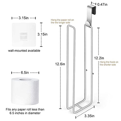 Bathroom Toilet Paper Roll Holder for 3 Roll Tissue, Brushed Nickel,Over The Tank Toilet Paper Holder,Self Adhesive Toilet Paper Holder Storage Wall Mount,Stainless Steel Toliet Paper Holder（1 Pcs） - color: A:hold 3 Rolls Tissue(1pcs)