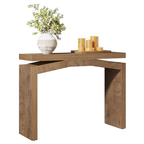 Tribesigns 40-Inch Console Table for Entryway, Farmhouse Sofa Console Behind Couch, Small Entry Table for Hallway, Foyer, Living Room, Natural Brown - color: Brown