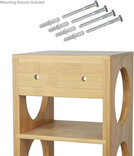 HYGRAD BUILT TO SURVIVE Stackable Bamboo Wall Mounted Wine Rack Stand, 5 Bottle Countertop Freestanding Wine Holder Storage Display Shelves for Basement, Kitchen, Bar, Pantry Cabinet