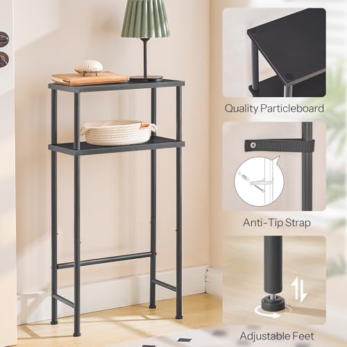 HOOBRO Narrow Console Table for Small Space, 15.7" Entryway Table with Storage, 2 Tier Sofa Table with 2 Shelves, Skinny Console Table for Entryway, Hallway, Living Room, Foyer, Black BB40XG01 - color: Black