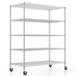 Homdox 5 Tier Heavy Duty Metal Shelves, Storage Racks and Shelving with Wheels, Commercial Adjustable Wire Shelving Unit, Garage Rack Pantry Shelves Kitchen Shelving, Chrome - color: Chrome, size: 24"Dx 48"Wx 82"H, 5 Tier