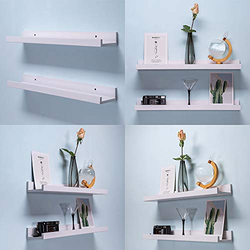 AZSKY 24 Inch Picture Ledge Shelf Floating Shelves Wall Mounted Set of 2 White - color: White, size: 24in set 2