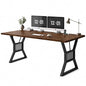 Garvee Modern Computer Desk, 70.8 Inch Home Office Work Desk,Farmhouse Gaming Writing Work from Home Study Desk,Sturdy Metal Frame for Bedroom,Home Office - color: Retro +Black