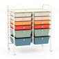 DREAMADE Rolling Cart with Storage Drawers, Utility Cart with Removable Plastic Drawers, Lockable Wheels, Art Cart for Classroom Organization Art Supplies Office Scrapbook (12 Drawers, Macaron) - color: Macaron, style: 12 Drawers