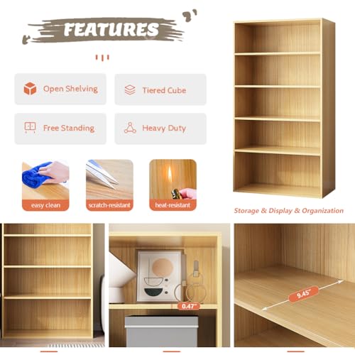 NELYE Basic Open Shelf Bookcase - 4-Tier Wooden Cube Storage Shelves Split Bookshelf, White - color: White, size: 4-Tier