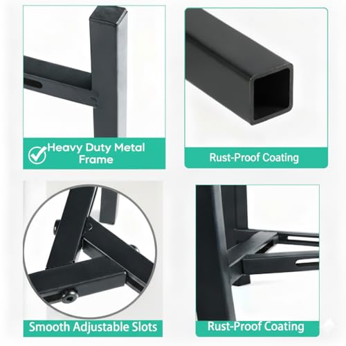 Adjustable Plant Stand Indoor Outdoor, Heavy Duty Metal Modern Plant Holder for 8-12 Inch Pots, Stable Corner Flower Pot Stand Black (Pot & Plant Not Included) (Back-2PCS) - size: Back-2PCS