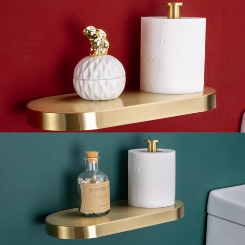 RANDOM Brushed Gold Toilet Paper Holder with Shelf SUS 304 Stainless Steel Bathroom Accessories Tissue Holder Roll Dispenser Storage Wall Mounted.93088BG - color: A-brushed Gold